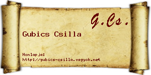 Gubics Csilla névjegykártya